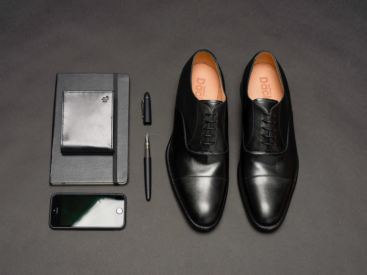 The Ultimate Businessman’s Shoe – Dack’s Black Cap Toe Oxford